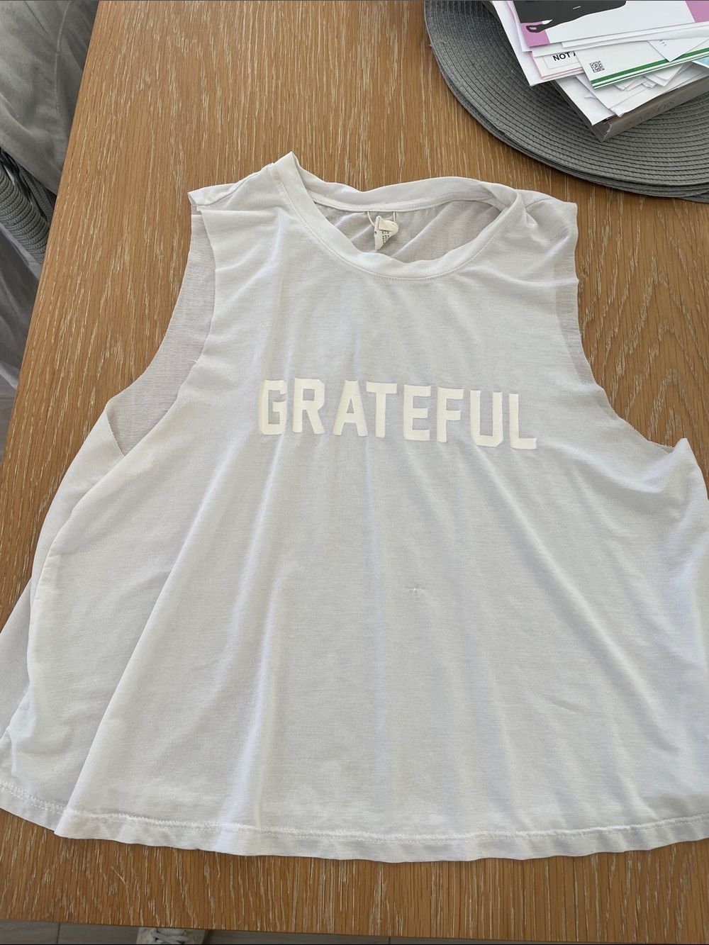 Spiritual Gangster White 'GRATEFUL' Sleeveless Tank